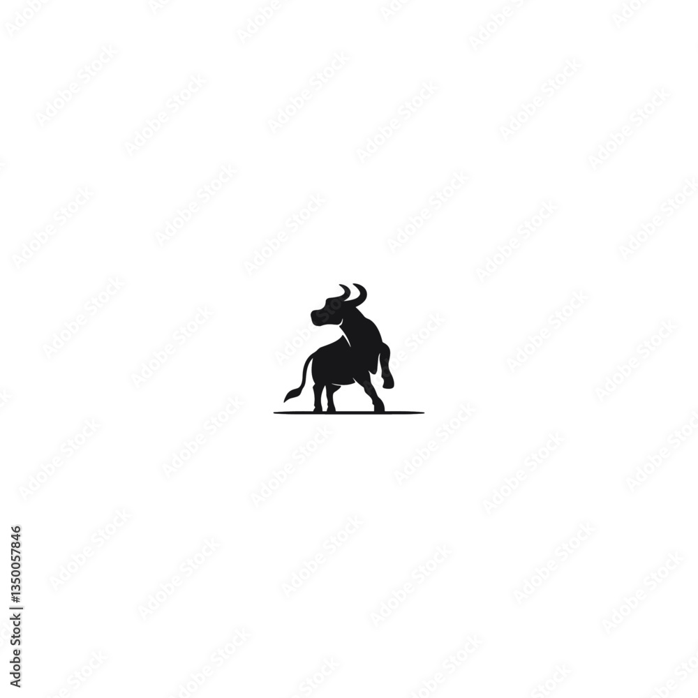 Fototapeta premium Bull icon logo flat vector design