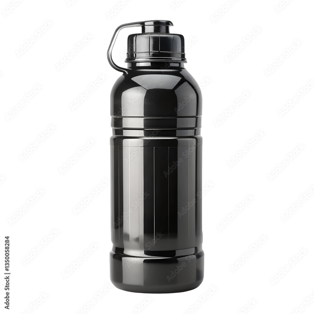 Black water bottle isolated on transparent background
Black water bottle isolated on transparent background
