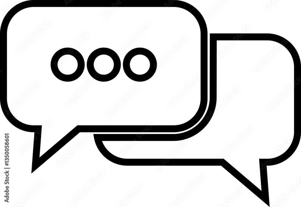Chat message speech bubble vector for apps or website icon in line. isolated on transparent background. Chat message speech bubble vector for apps or website icon in line. isolated on transparent background.