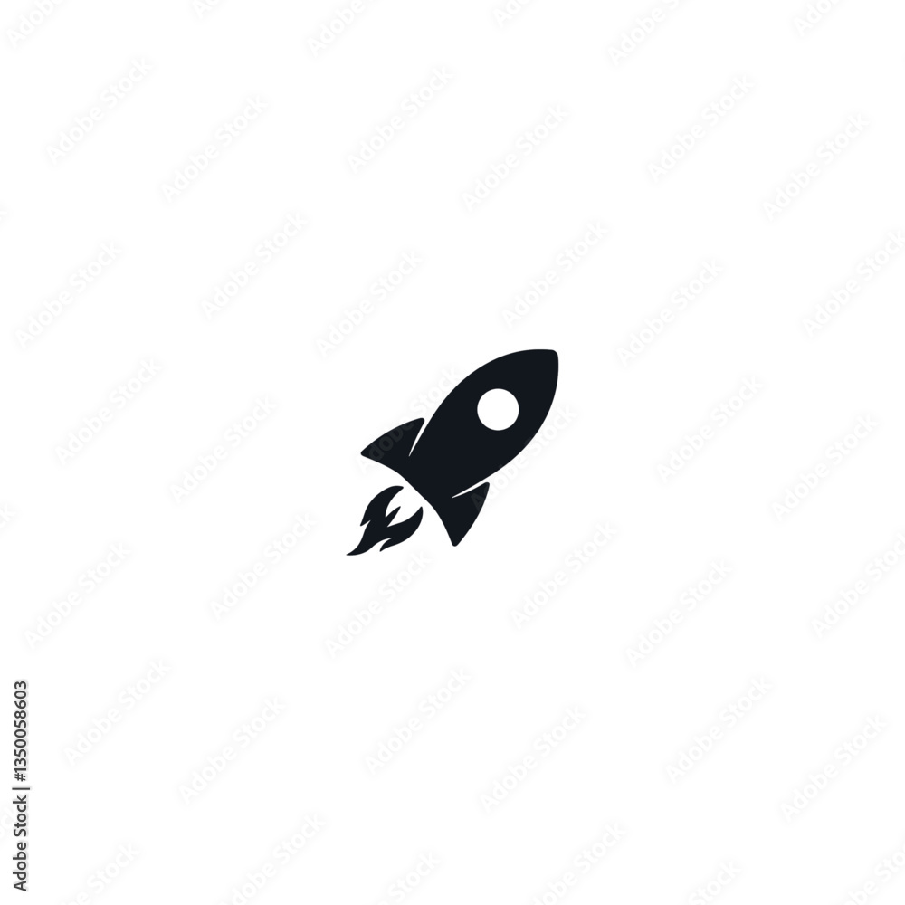 Fototapeta premium Rocket icon logo flat vector design