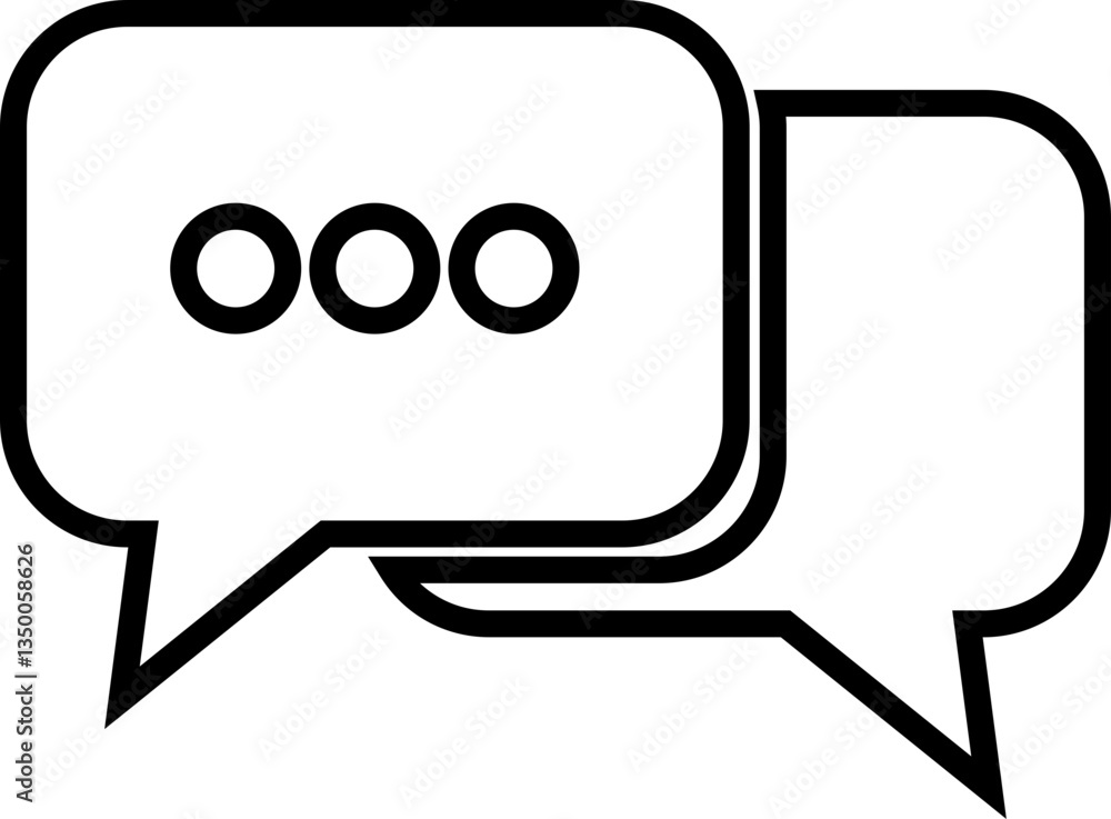 Naklejka premium Chat message speech bubble vector for apps or website icon in line. isolated on transparent background.