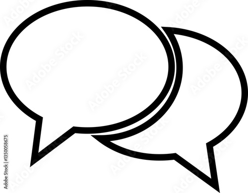 Chat message speech bubble vector for apps or website icon in line. isolated on transparent background.
