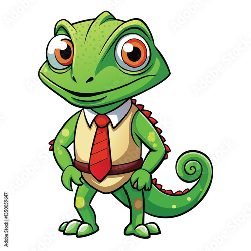 Cartoon Chameleon in a Suit