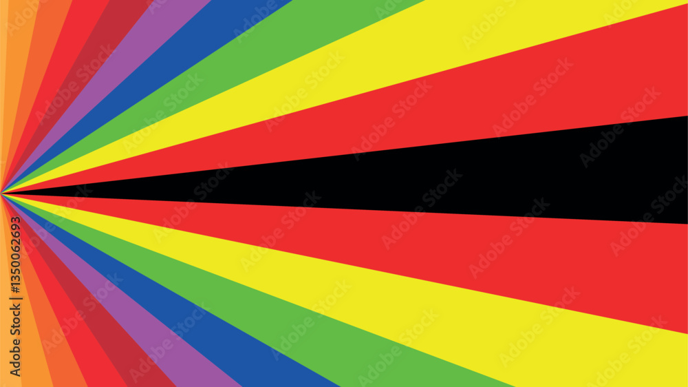 A dynamic image showcasing a spectrum of vibrant rainbow colors arranged in diagonal stripes, converging towards a central black band. A dynamic image showcasing a spectrum of vibrant rainbow colors arranged in diagonal stripes, converging towards a central black band.