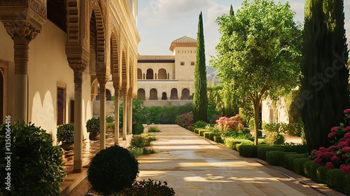 Enchanting View of the Alhambra in Spain with Historic Moorish Architecture