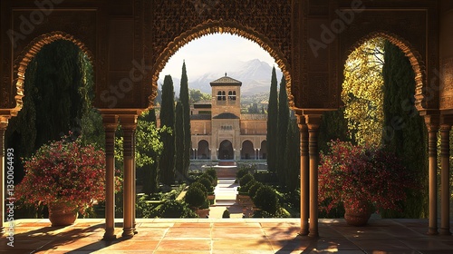 Enchanting View of the Alhambra in Spain with Historic Moorish Architecture