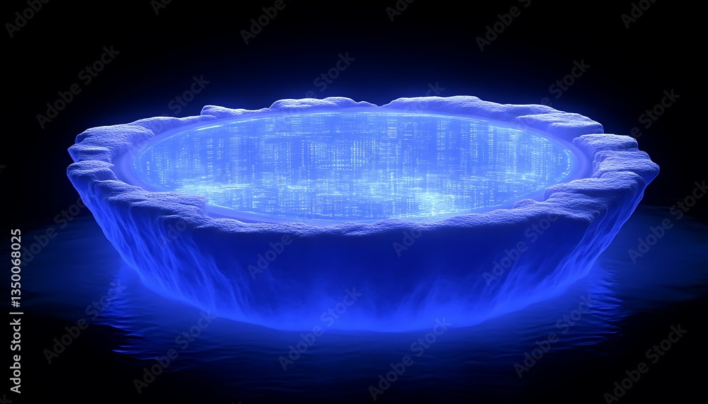 Fototapeta premium Frozen City Portal for Blue Glow.