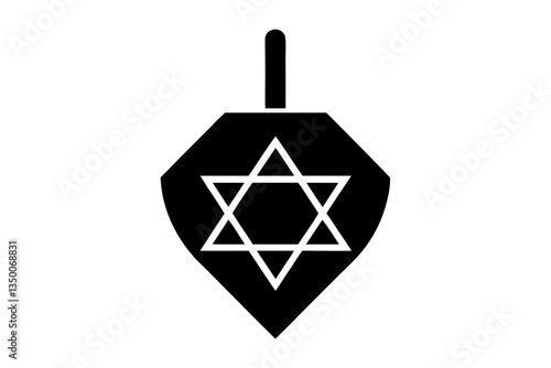 Dreidel Silhouette for Hanukkah Celebration Illustration