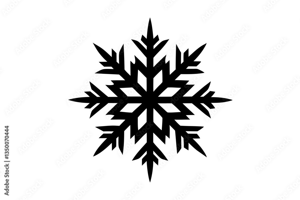 Winter Frost Icon Silhouette. Elegant Snowflake Designs Winter Frost Icon Silhouette. Elegant Snowflake Designs
