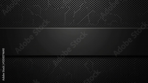 Wallpaper Mural Abstract black perforated background with central solid horizontal bar Torontodigital.ca