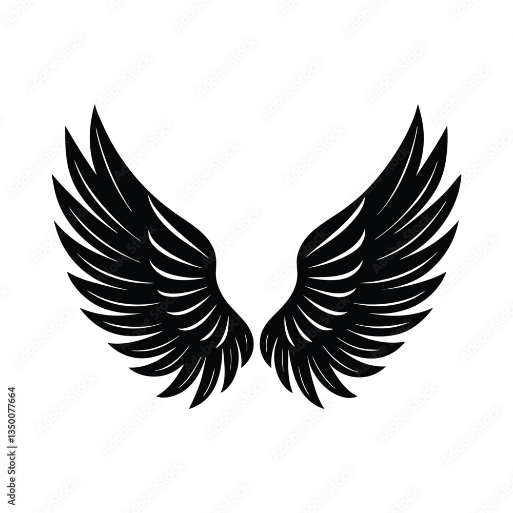 Obraz premium Silhouette vector wing icon