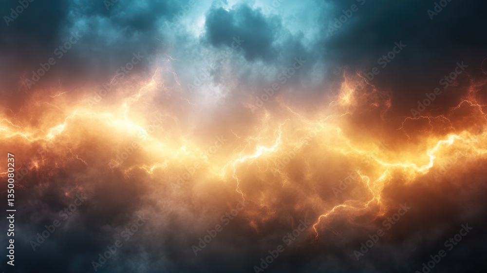 Stormy sky with vibrant lightning Stormy sky with vibrant lightning
