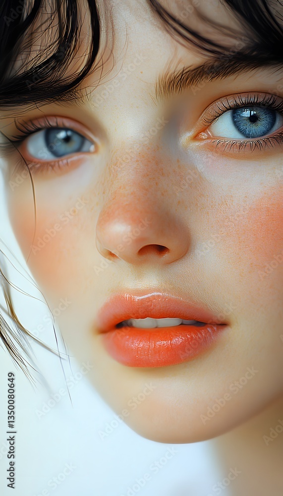 Fototapeta premium A close-up portrait of a woman with soft features