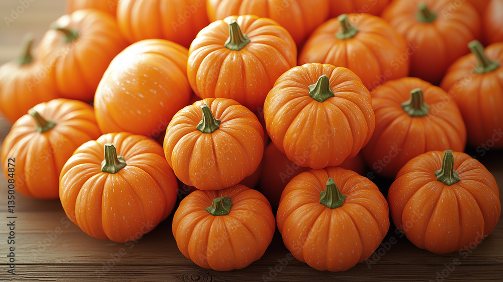 Autumn Composition with Small Pumpkins, with Space for Text Autumn Composition with Small Pumpkins, with Space for Text