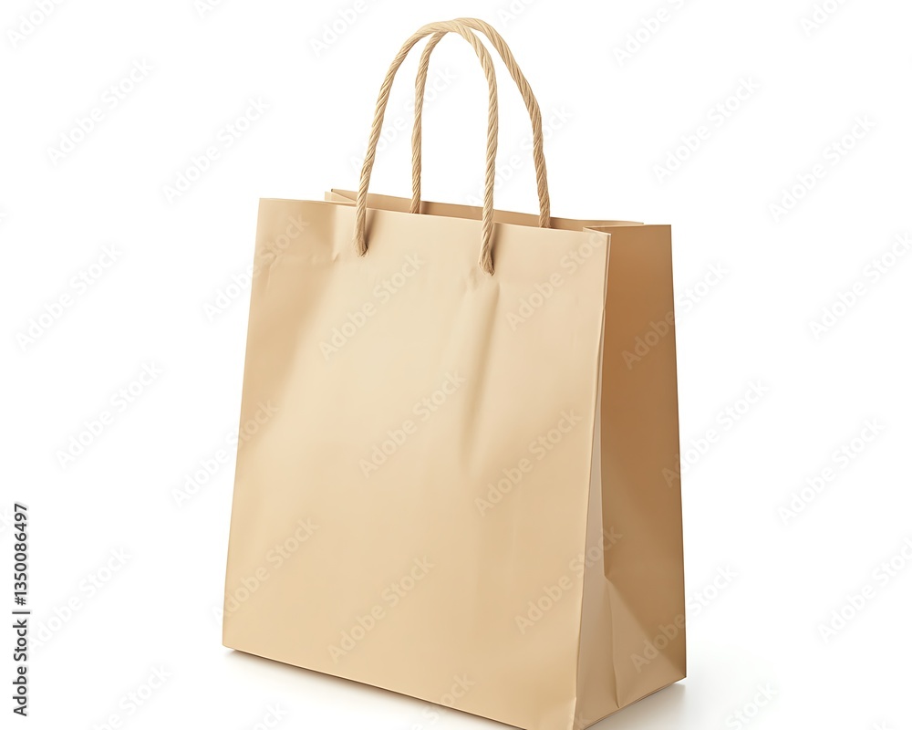 Light brown paper shopping bag with twisted handles. Light brown paper shopping bag with twisted handles.