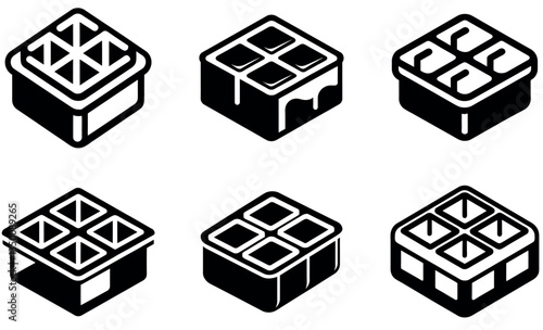 Various Ice Cube Trays in Vector Illustration