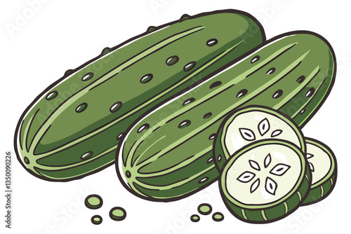 30 Photorealistic pickles, bright green gherkins, detailed bumpy texture, white background, food photography, high resolution, crisp details, fresh vegetables, culinary ingredients, close-up shot, glo