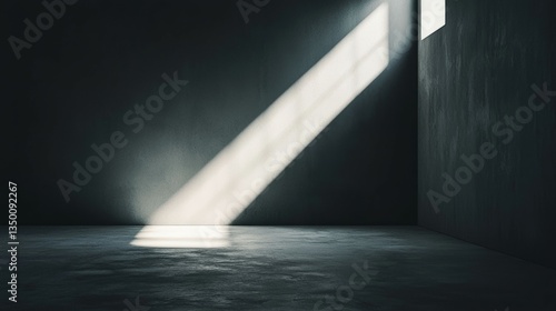 Wallpaper Mural Sunlight Streaming Through Window in Empty Dark Room Interior Torontodigital.ca