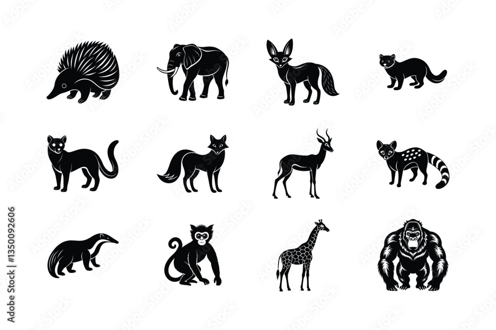 Fototapeta premium Animal silhouette vector illustration