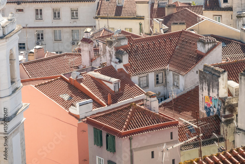 Wallpaper Mural Lisbon, Portugal - Looking down at the rooftops of Alfama as seen from a park in the Barrio Alto neighborhood. Torontodigital.ca