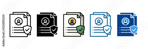 Data Protection  Icon Set Multiple Style Collection