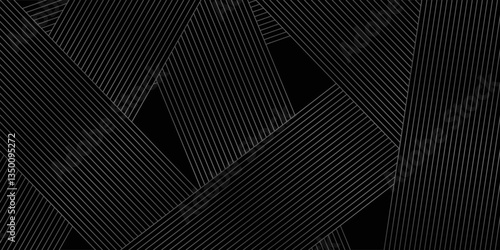 Black background with shiny diagonal lines wallpaper, Black and grey metallic abstract tech geometric linear background.