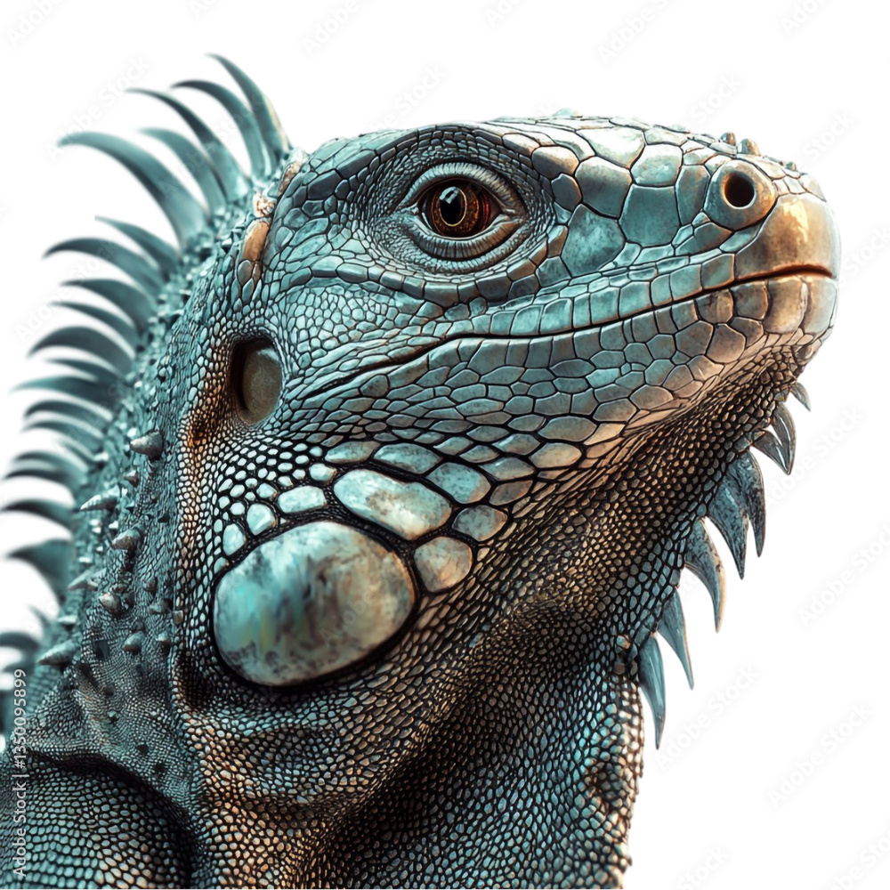 Fototapeta premium Majestic Iguana Portrait Serene Reptile Gaze Mystical Creature