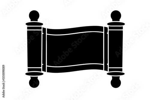 Hanukkah Torah Scroll Icon - Minimalist Vector Art