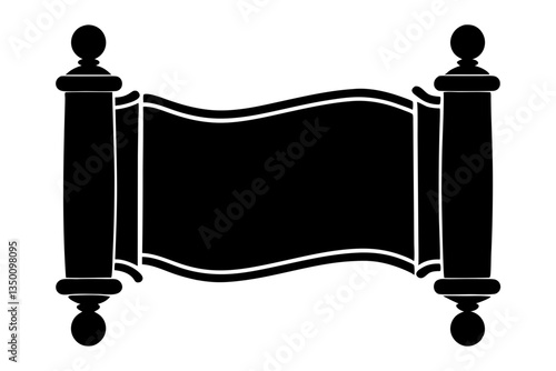 Torah Scroll Silhouette for Hanukkah - Vector Icon