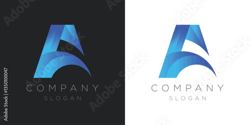 Minimal A letter logo, A colorful Logo template, New creative A branding logo.