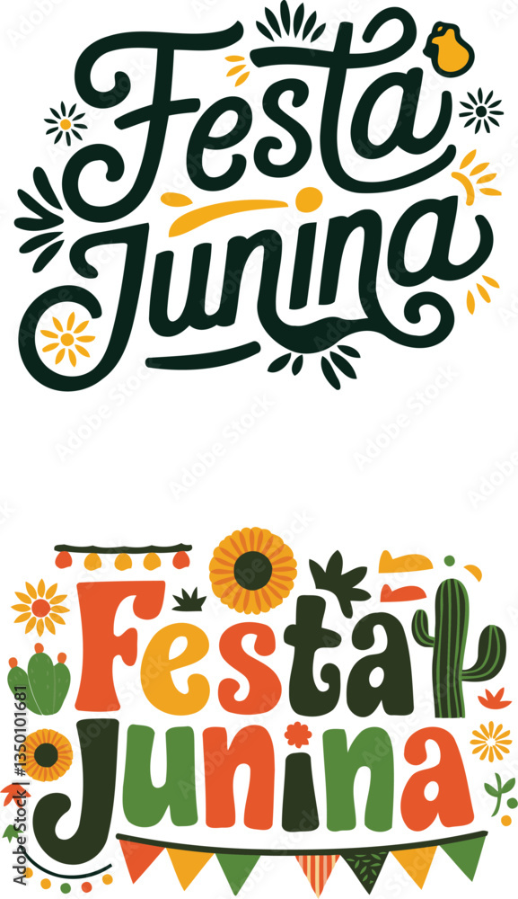 Festive Festa Junina typography graphic design tshirt logo for Brazilian celebration Festive Festa Junina typography graphic design tshirt logo for Brazilian celebration