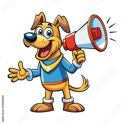 Cartoon dog with megaphone