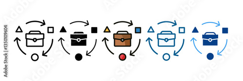 Business Adaptation  Icon Set Multiple Style Collection