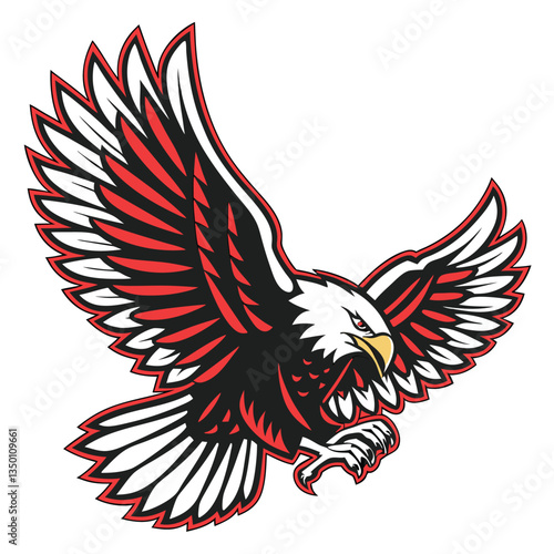 Illustration of Eagle bird mascot. esport logo design.