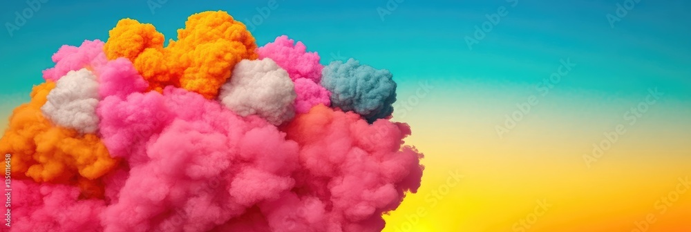 Fototapeta premium Colorful Cloud Cluster Against Sunset Sky