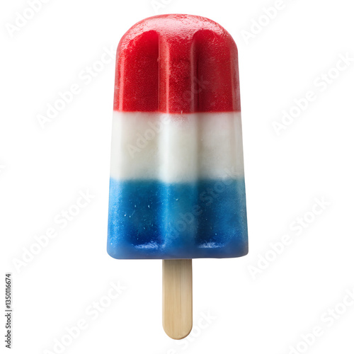 red white and blue popsicle ice cream isolated on transparent background, png