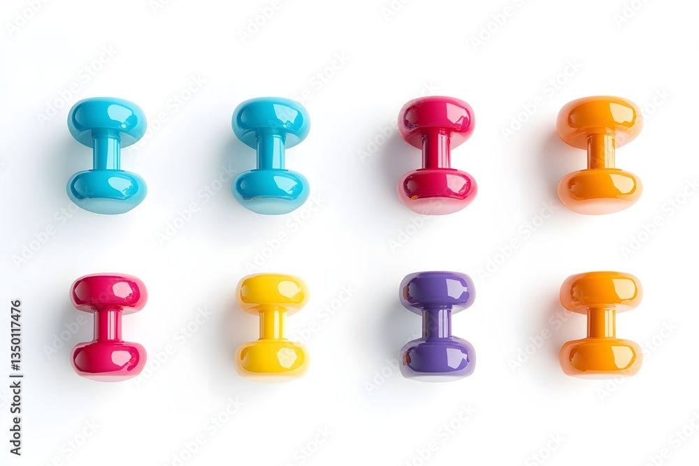 Lightweight Dumbbells isolated on white background Lightweight Dumbbells isolated on white background