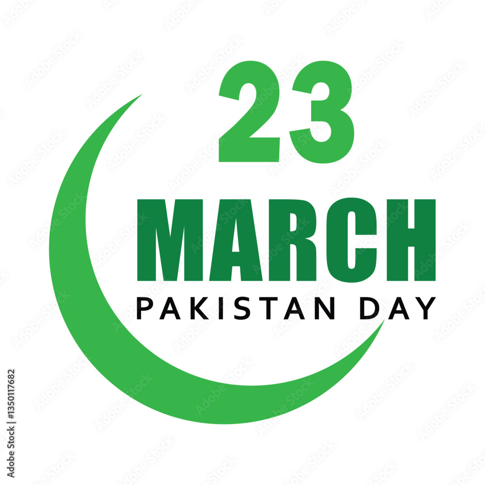 23 march Pakistan day emblem with green crescent and bold typography symbolizing patriotism and national pride perfect for posters banners and digital artwork 23 march Pakistan day emblem with green crescent and bold typography symbolizing patriotism and national pride perfect for posters banners and digital artwork