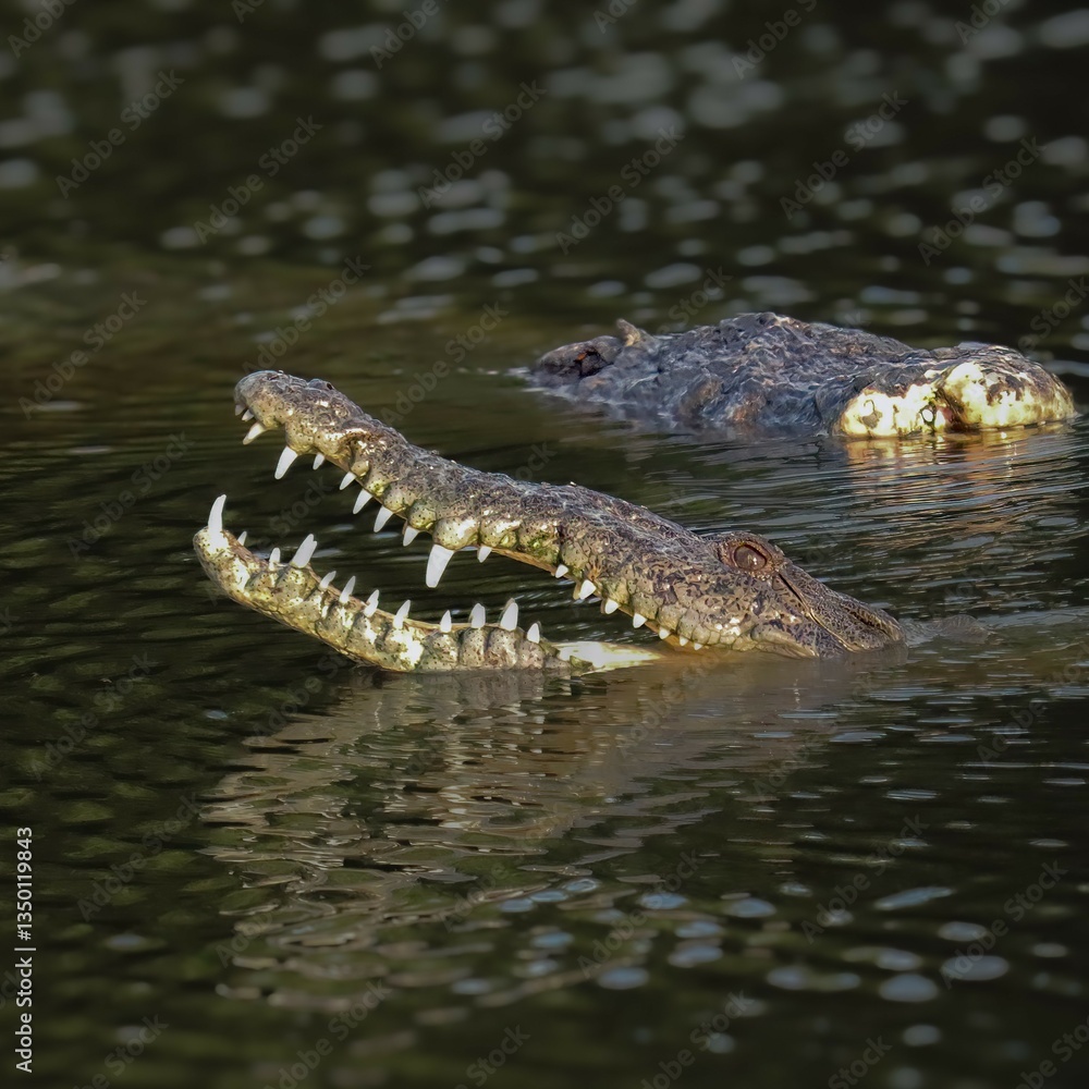 Freddy and Girlfriend American Crocodiles Courtship Flamingo Marina Everglades National Park 