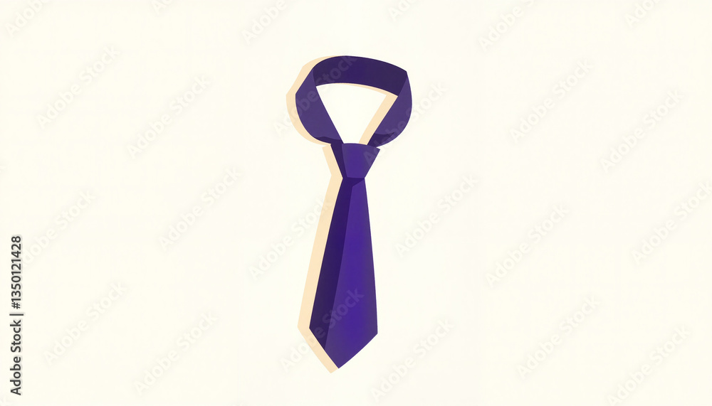 Minimalistic purple tie illustration against a light background, elegance Minimalistic purple tie illustration against a light background, elegance