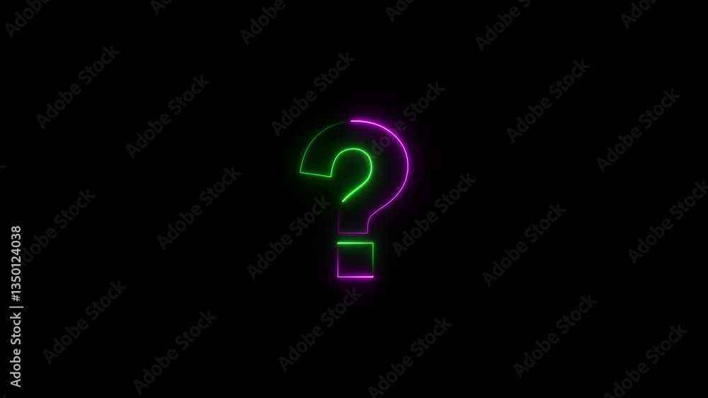 Question mark sign animation. Cyberspace questions asking doubts confusing problems icon animated on black background. Question mark sign animation. Cyberspace questions asking doubts confusing problems icon animated on black background.