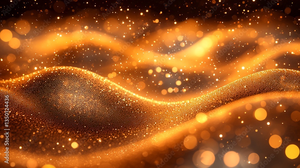 Golden Particle Waves Abstract Background Golden Particle Waves Abstract Background