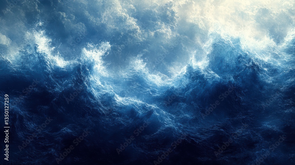 Dramatic ocean waves crashing under a cloudy sky, capturing nature's power Dramatic ocean waves crashing under a cloudy sky, capturing nature's power