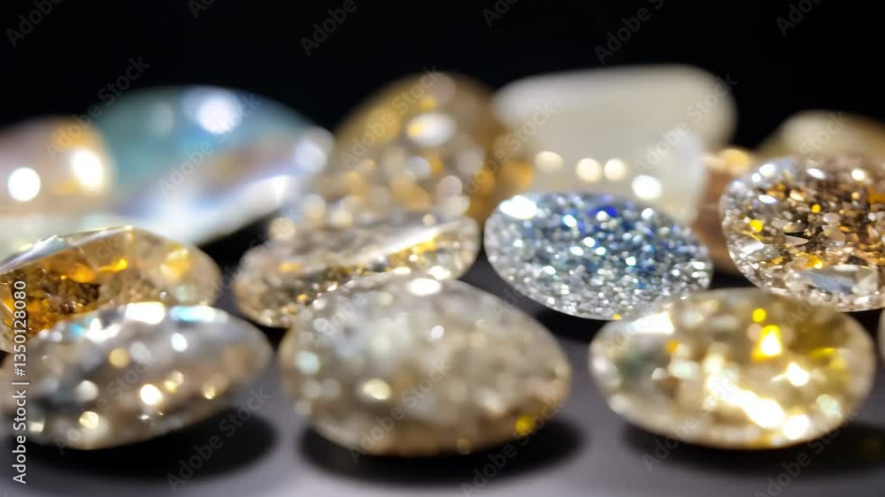 A collection of sparkling gemstones in various colors and shapes, featuring glimmering surfaces and intricate details, set against a dark background. A collection of sparkling gemstones in various colors and shapes, featuring glimmering surfaces and intricate details, set against a dark background.