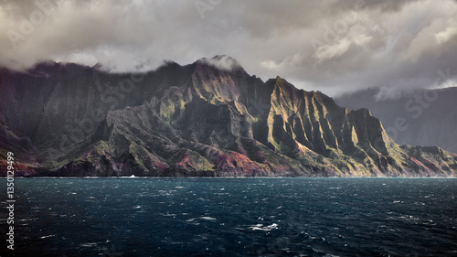 Napali coast view from the ocean
