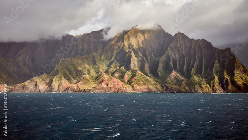 Napali coast view from the ocean

