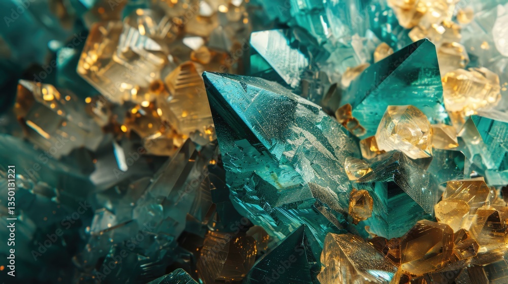 Close-up of Teal and Amber Crystals Close-up of Teal and Amber Crystals