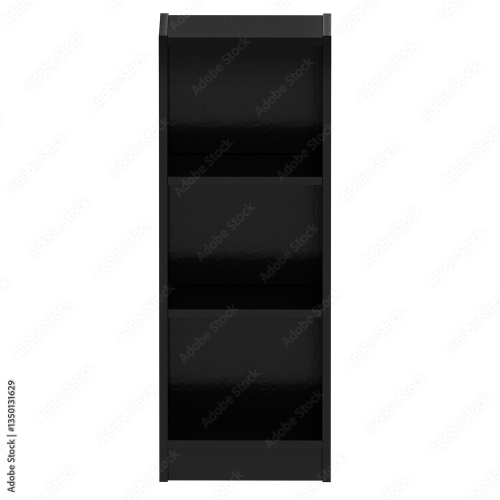 3d render black small bookshelf with transparent background 3d render black small bookshelf with transparent background