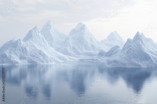 Wallpaper Mural Frozen lake surrounded by snow-capped mountains Torontodigital.ca