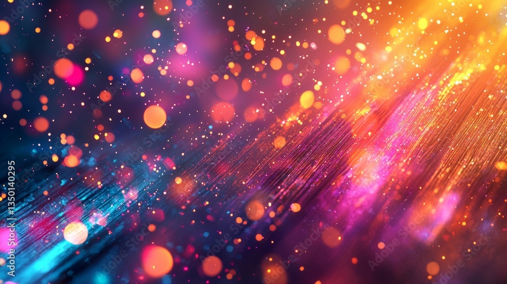 Vibrant Abstract Background with Colorful Bokeh and Light Rays Vibrant Abstract Background with Colorful Bokeh and Light Rays